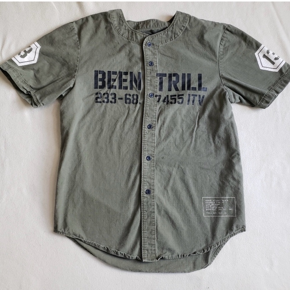 Virgil Abloh's original brand! Been Trill- Green military Men's Shirt